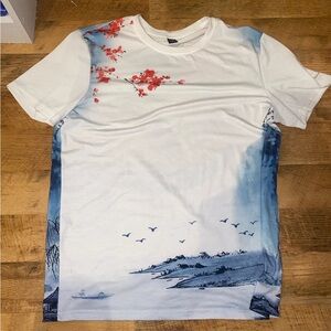 NFINITY White and Blue Scenic Men's T-Shirt